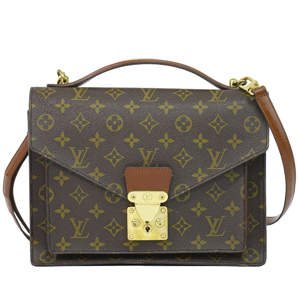 Louis Vuitton LV Monceau Monogram 2-Way Shoulder Bag Brown