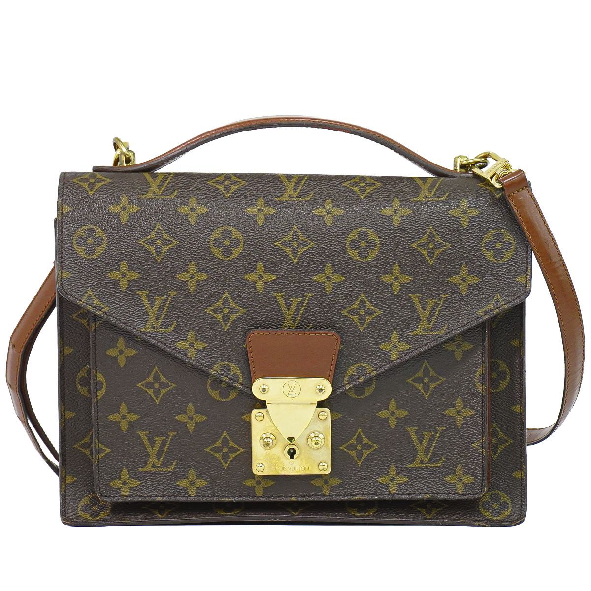 Louis Vuitton LV Monceau Monogram 2-Way Shoulder Bag Brown