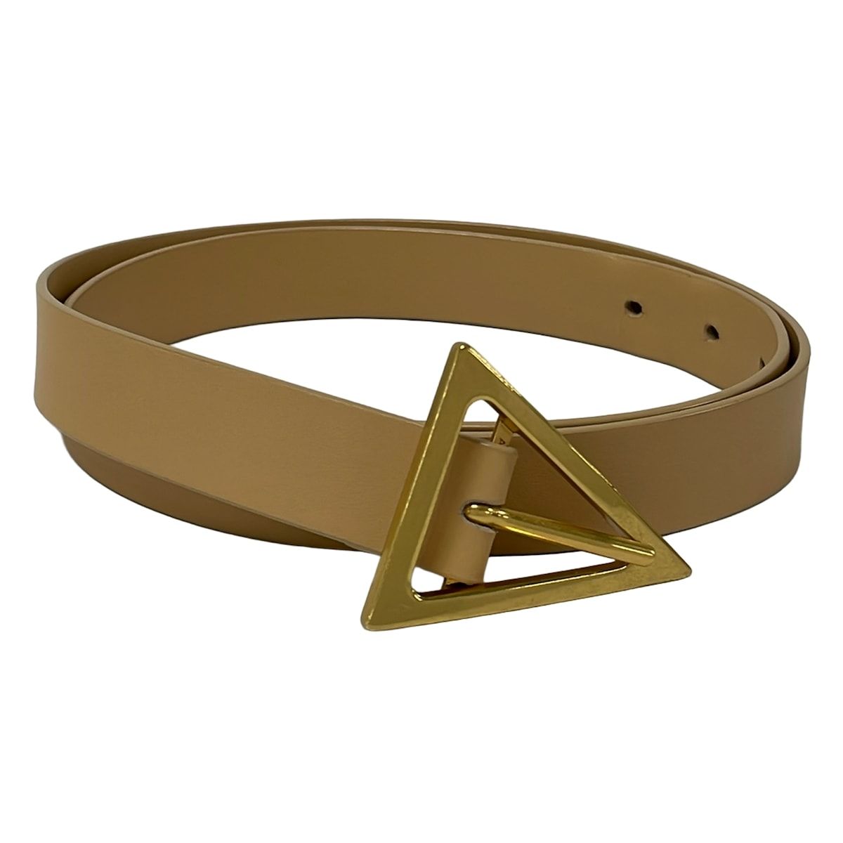 Bottega Veneta Belt 85 cm Beige Gold Leather