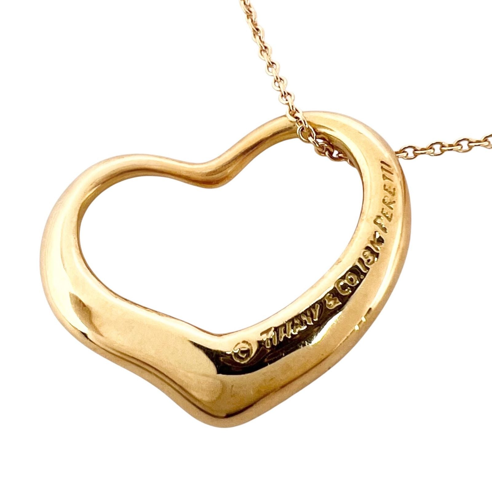Tiffany & Co Necklace Open Heart 18k Gold Elsa Peretti — view 2