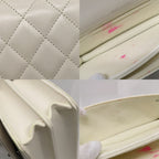 Chanel Top Handle Chain Shoulder Bag Quilted White Calfskin — view 7