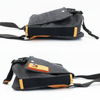 Loewe Ten Nature Messenger Bag Gray Yellow Canvas Leather Anagram Logo — view 4