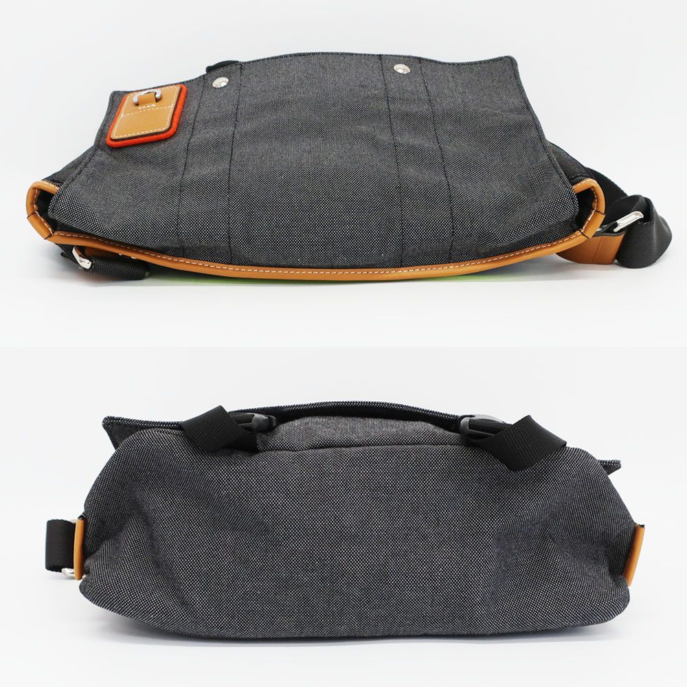Loewe Ten Nature Messenger Bag Gray Yellow Canvas Leather Anagram Logo — view 3