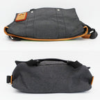 Loewe Ten Nature Messenger Bag Gray Yellow Canvas Leather Anagram Logo — view 3