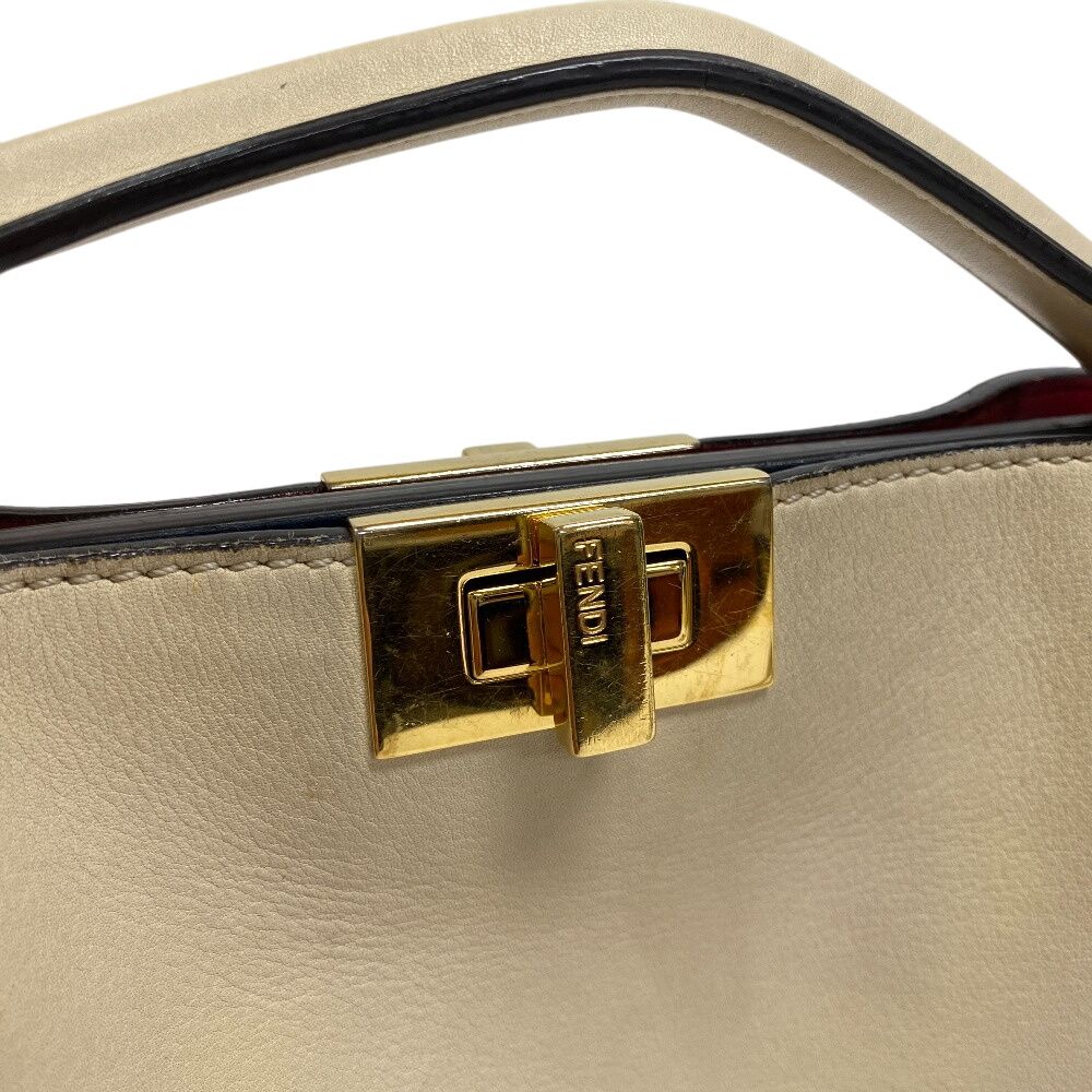Fendi Peekaboo Essential 2-Way Shoulder Bag Purse Beige — view 6