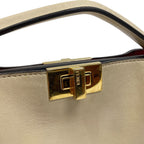 Fendi Peekaboo Essential 2-Way Shoulder Bag Purse Beige — view 6