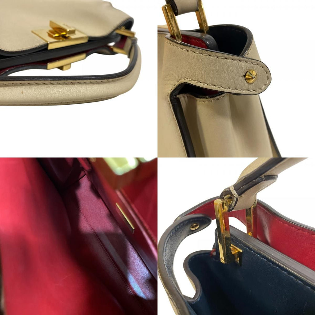 Fendi Peekaboo Essential 2-Way Shoulder Bag Purse Beige — view 7
