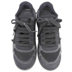 Prada Mesh Fabric Triangle Logo Low Cut Heels Sneakers Black — view 3
