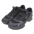 Prada Mesh Fabric Triangle Logo Low Cut Heels Sneakers Black