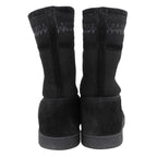 Chanel CC Logo Stitch Shearling Boots Black — view 5