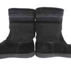 Chanel CC Logo Stitch Shearling Boots Black — view 4