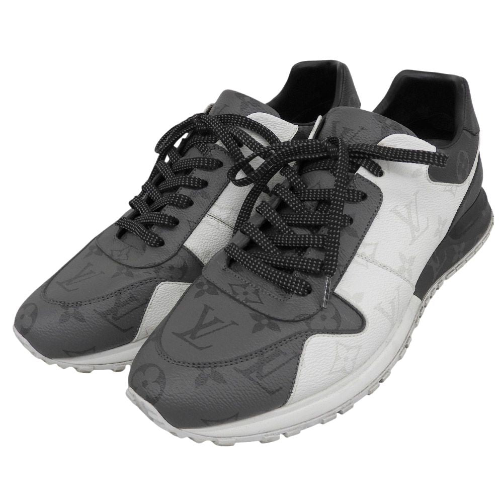 Louis Vuitton Run Away Line Leather Sneakers Black White 8
