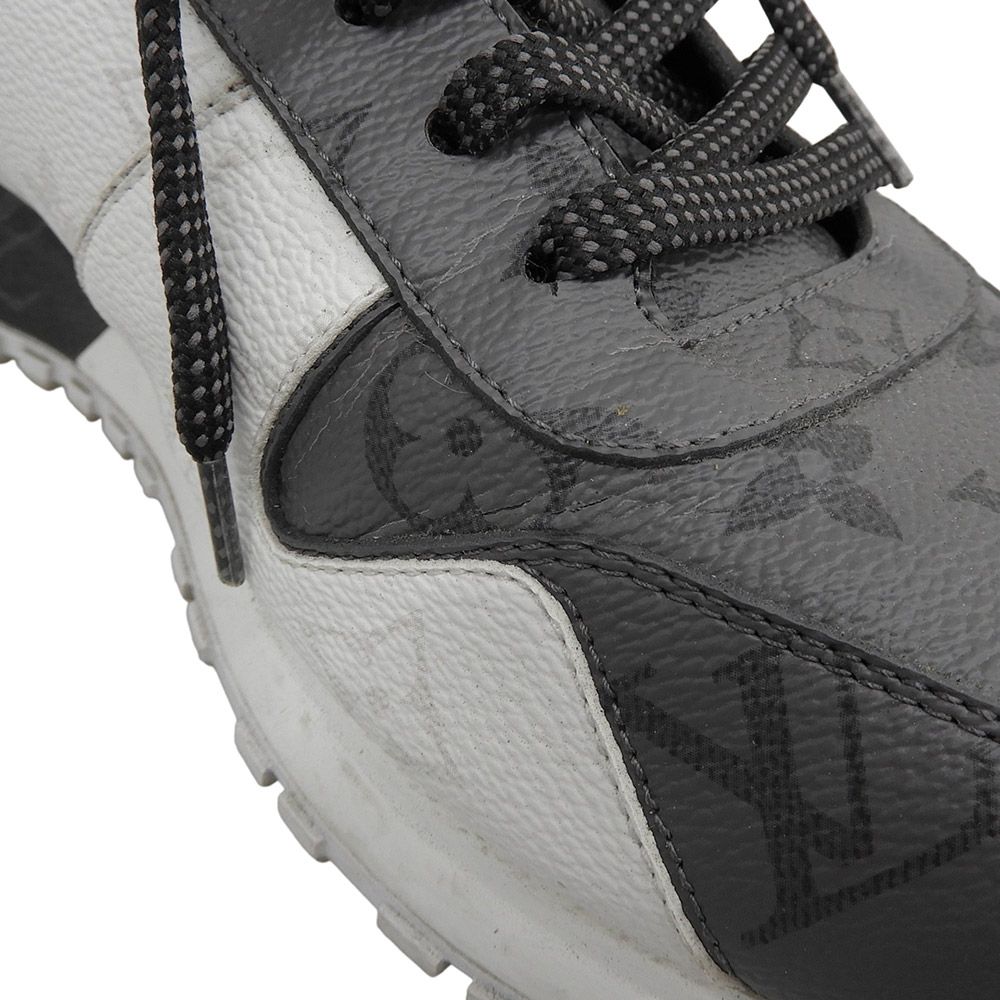 Louis Vuitton Run Away Line Leather Sneakers Black White 8 — view 2