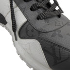 Louis Vuitton Run Away Line Leather Sneakers Black White 8 — view 2
