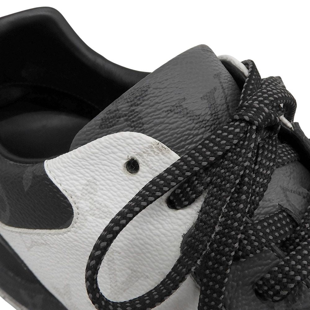 Louis Vuitton Run Away Line Leather Sneakers Black White 8 — view 3