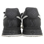 Louis Vuitton Run Away Line Leather Sneakers Black White 8 — view 4