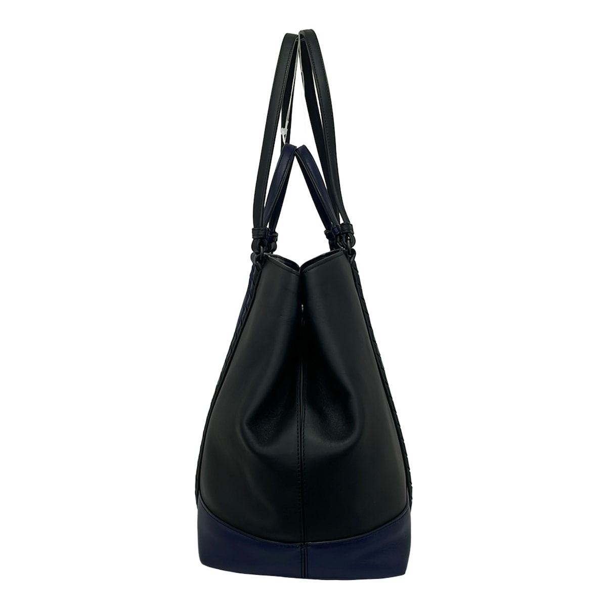 Bottega Veneta Tote Artic Cement Nappa Bicolor Corso Intrecciato Black Navy — view 4