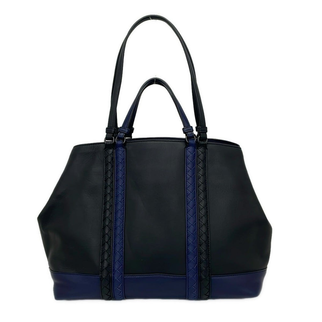 Bottega Veneta Tote Artic Cement Nappa Bicolor Corso Intrecciato Black Navy