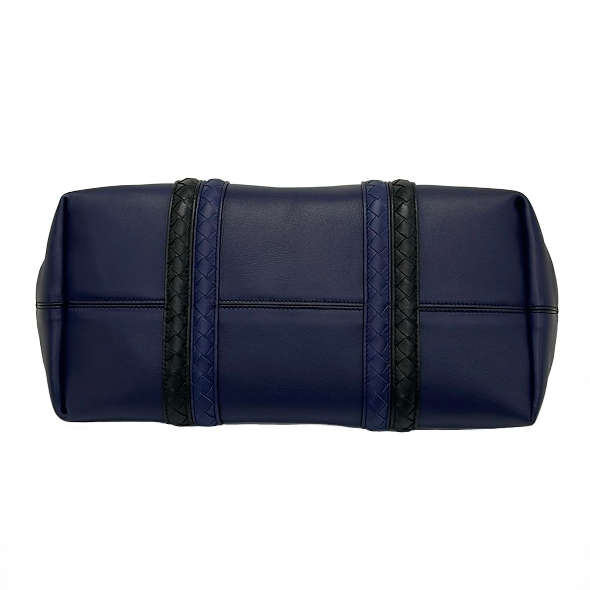Bottega Veneta Tote Artic Cement Nappa Bicolor Corso Intrecciato Black Navy — view 5