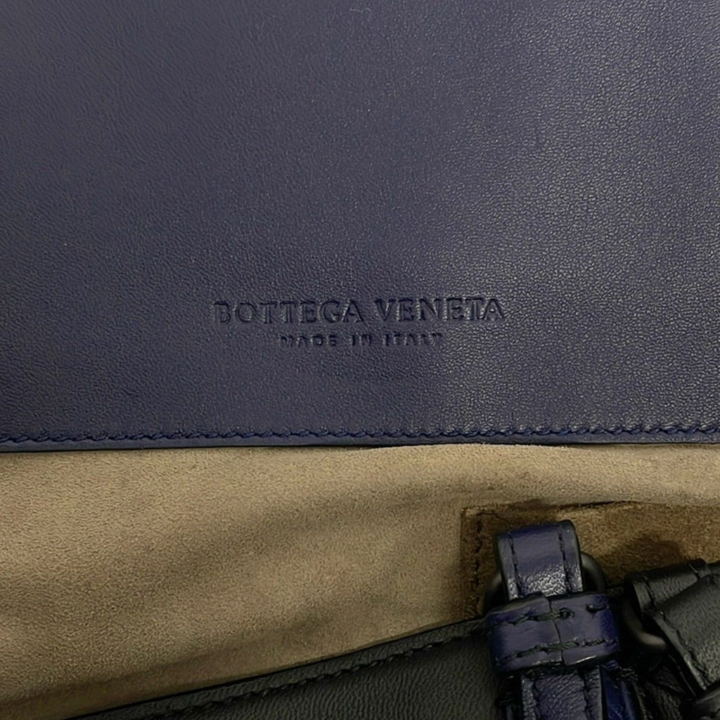Bottega Veneta Tote Artic Cement Nappa Bicolor Corso Intrecciato Black Navy — view 8