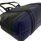 Bottega Veneta Tote Artic Cement Nappa Bicolor Corso Intrecciato Black Navy — view 6
