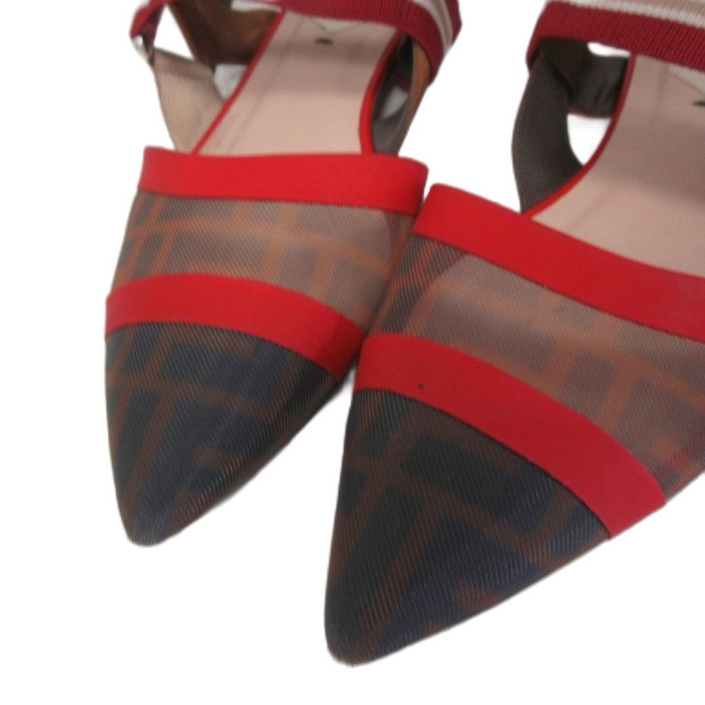 Fendi Colibri Sling Back Pump Sandals Zucca Pattern Pointed Toe 35.5 Heel — view 5