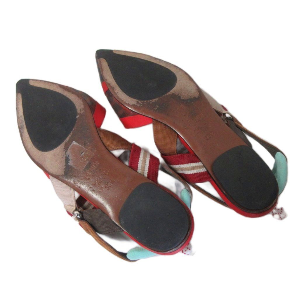 Fendi Colibri Sling Back Pump Sandals Zucca Pattern Pointed Toe 35.5 Heel — view 8
