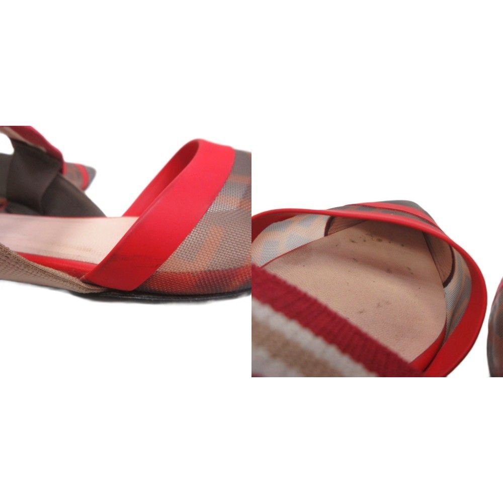 Fendi Colibri Sling Back Pump Sandals Zucca Pattern Pointed Toe 35.5 Heel — view 9