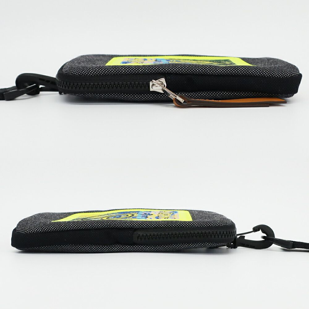 Loewe Ten Nature Neck Pouch Shoulder Bag Gray Yellow Canvas Logo — view 4