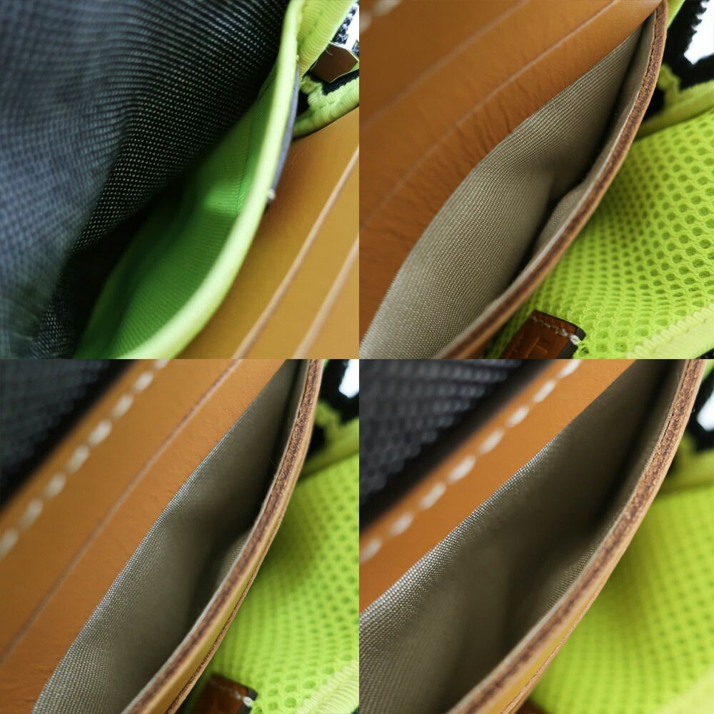 Loewe Ten Nature Neck Pouch Shoulder Bag Gray Yellow Canvas Logo — view 7