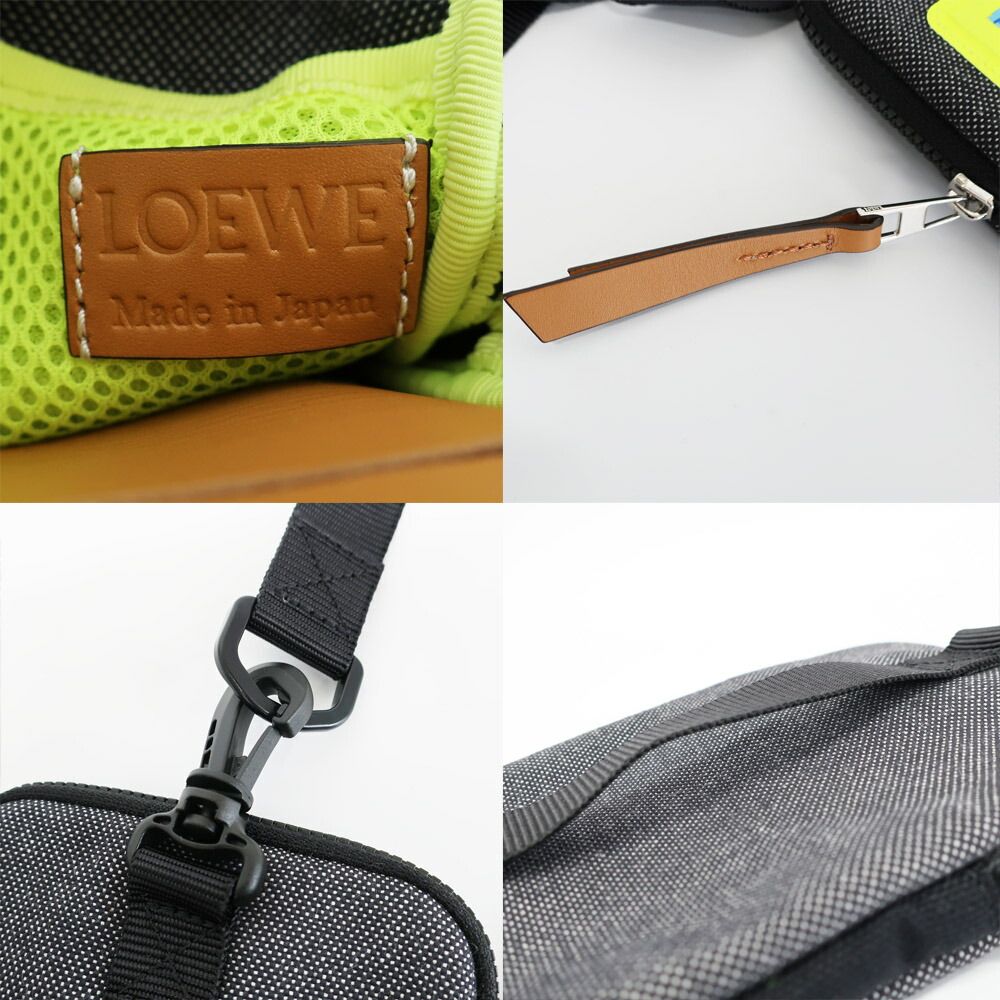 Loewe Ten Nature Neck Pouch Shoulder Bag Gray Yellow Canvas Logo — view 8