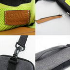 Loewe Ten Nature Neck Pouch Shoulder Bag Gray Yellow Canvas Logo — view 8