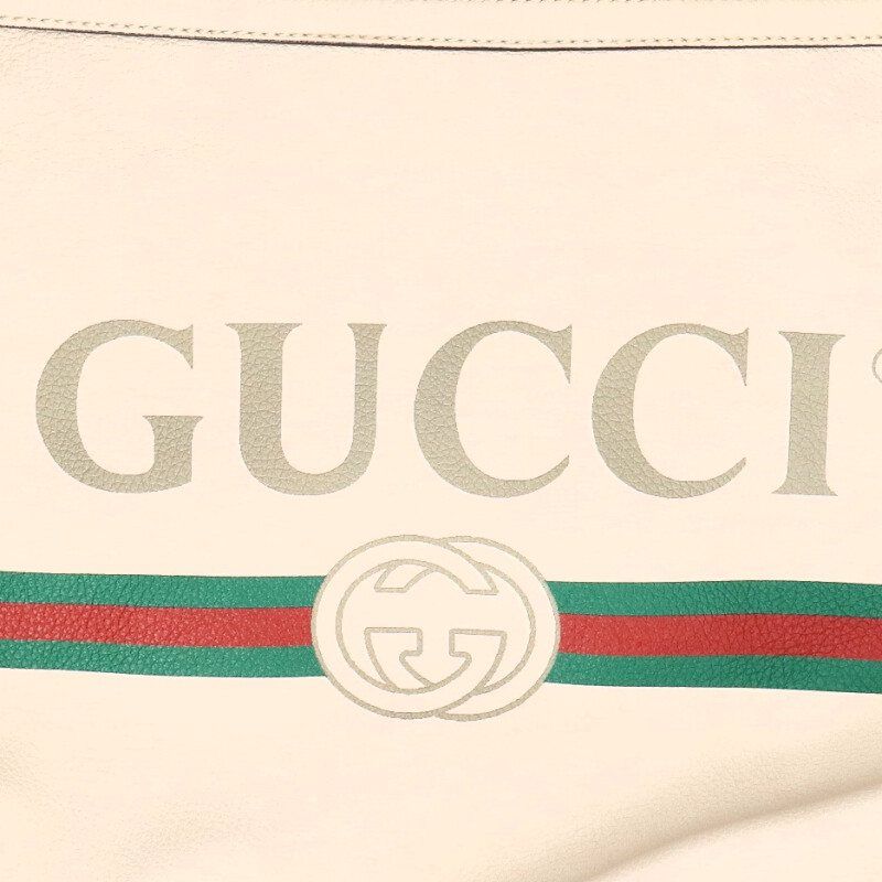 Gucci Logo Print Half Moon Hobo Shoulder — view 5