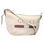 Gucci Logo Print Half Moon Hobo Shoulder
