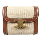 Celine Wallet Triomphe Bifold Beige Mini