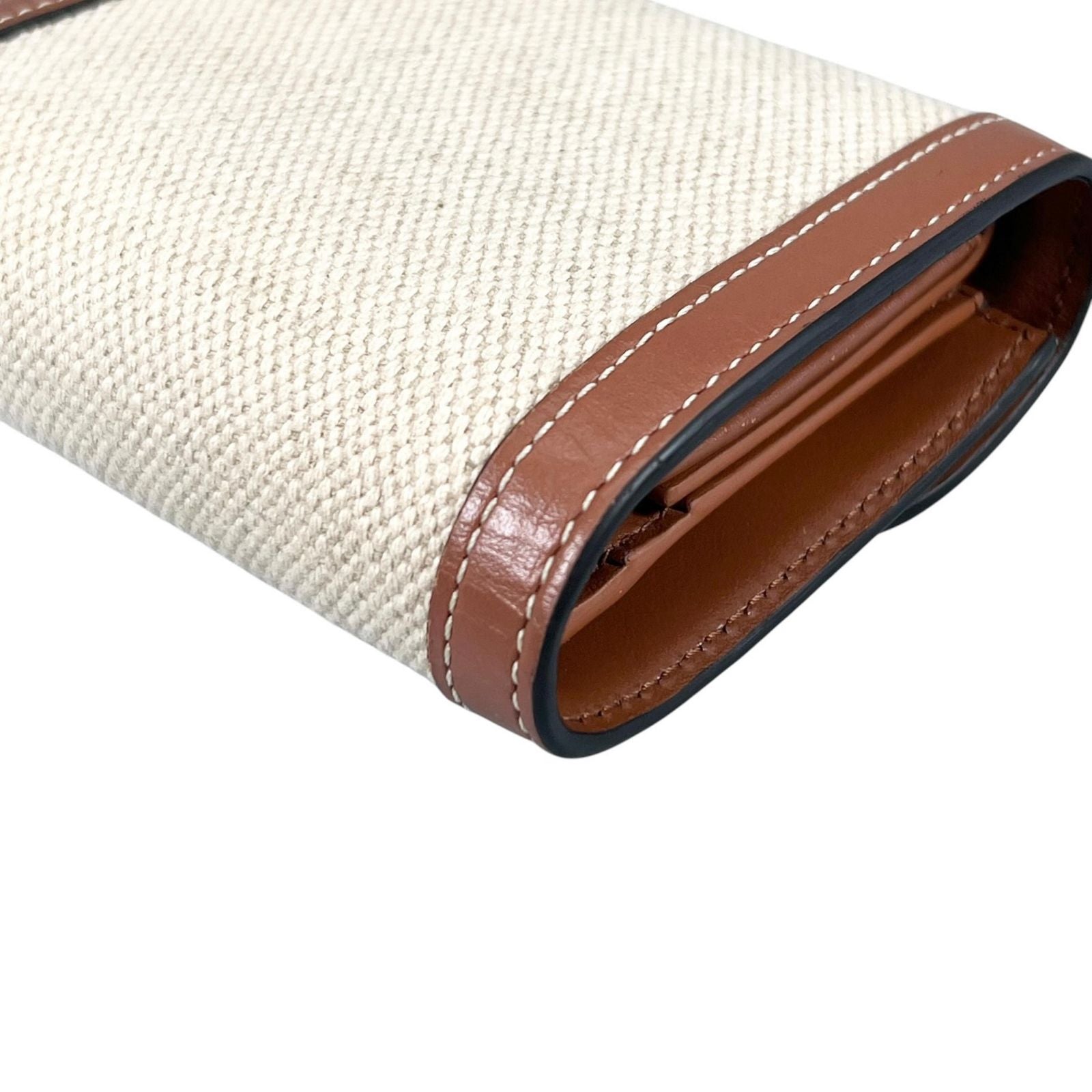 Celine Wallet Triomphe Bifold Beige Mini — view 9