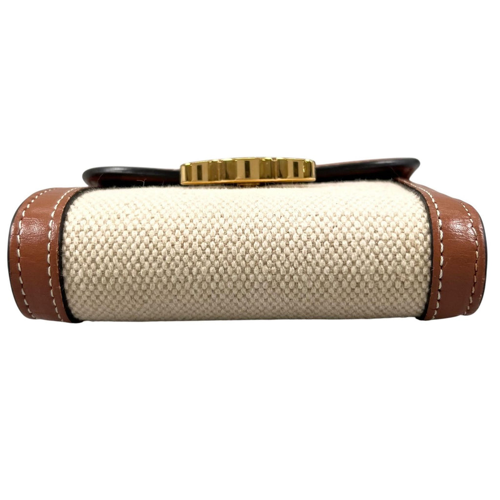 Celine Wallet Triomphe Bifold Beige Mini — view 5