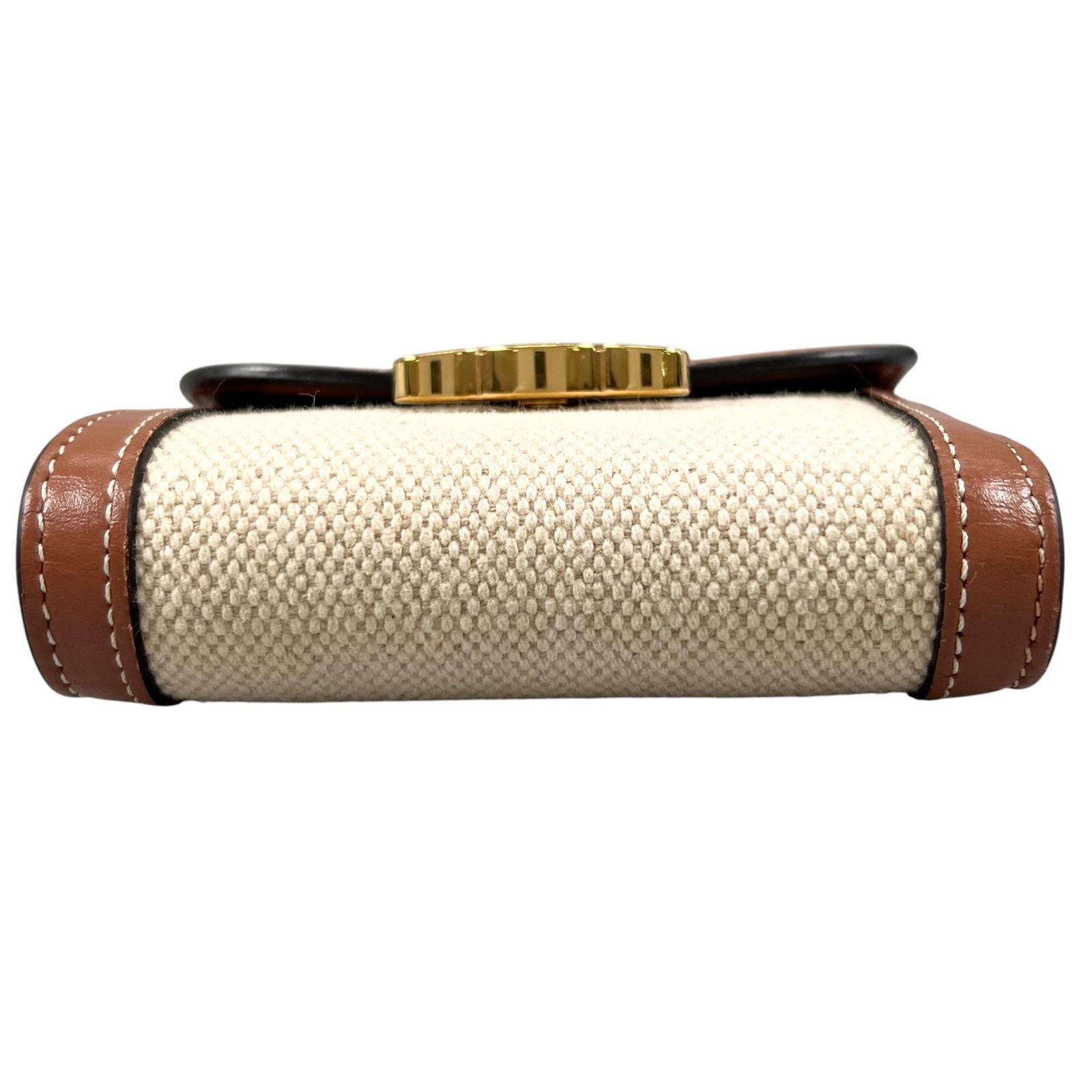 Celine Wallet Triomphe Bifold Beige Mini — view 5