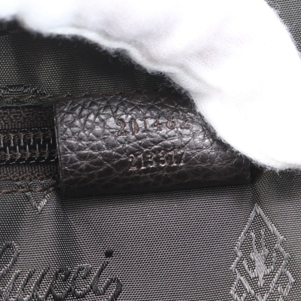 Gucci Guccissima Leather Boston Bag Tote Carry Brown — view 9