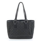 Gucci GG Canvas Leather Tote Shoulder Hand Black — view 3