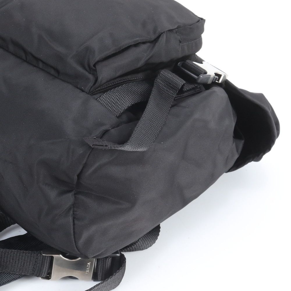 Prada Tessuto Nylon Triangle Logo Backpack Black — view 4