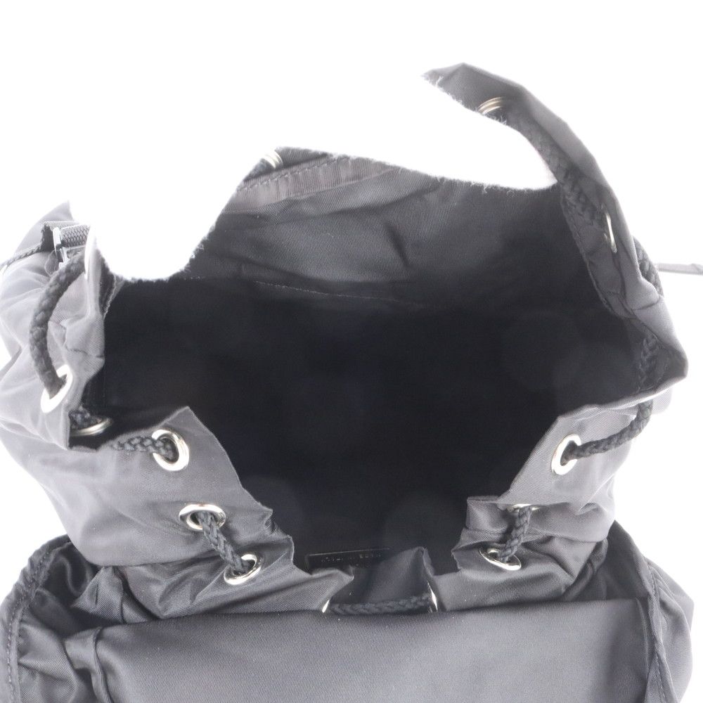 Prada Tessuto Nylon Triangle Logo Backpack Black — view 7
