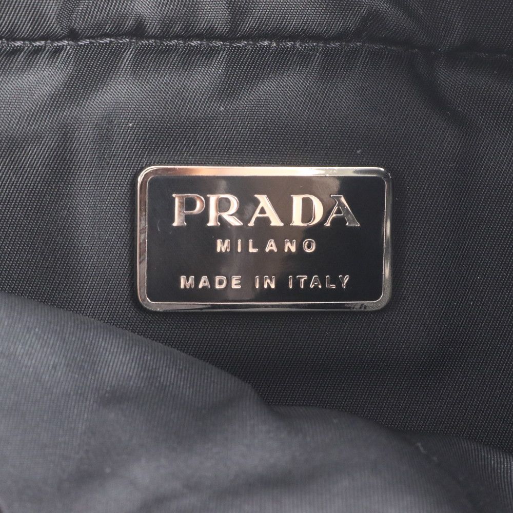 Prada Tessuto Nylon Triangle Logo Backpack Black — view 8