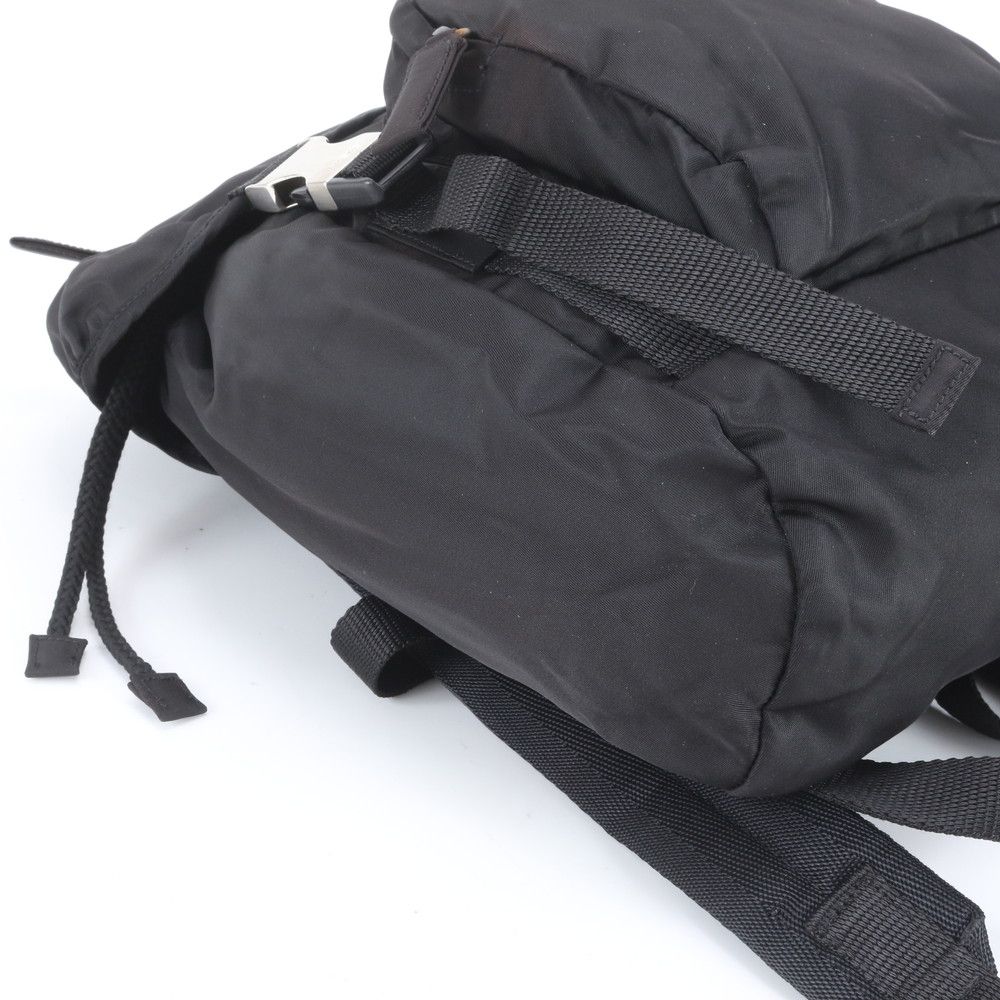 Prada Tessuto Nylon Triangle Logo Backpack Black — view 6