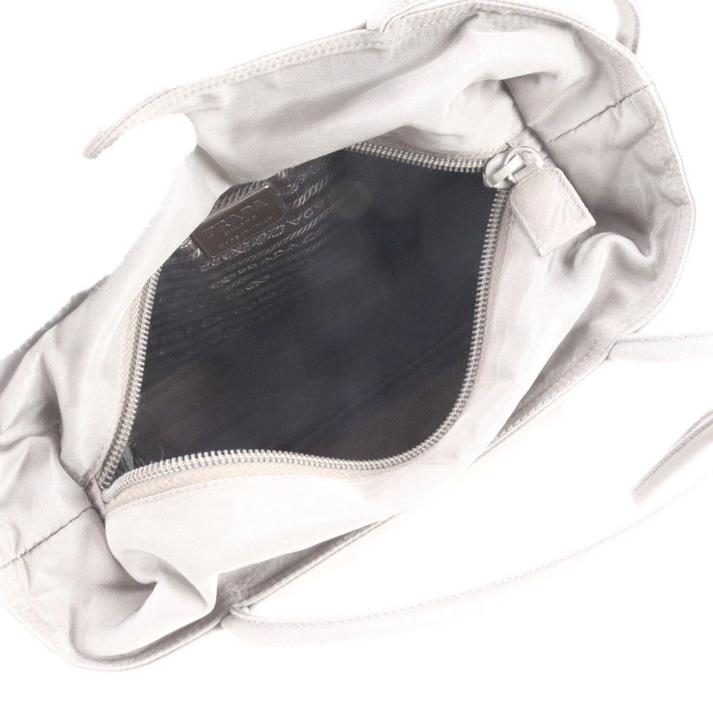 Prada Tessuto Nylon Triangle Logo Tote Shoulder Hand Gray — view 7