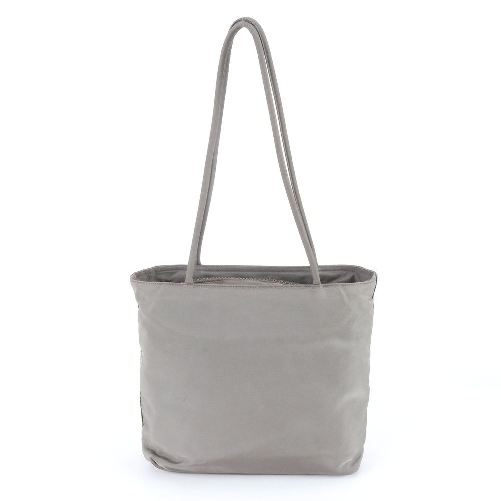 Prada Tessuto Nylon Triangle Logo Tote Shoulder Hand Gray — view 3