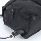 Prada Tessuto Nylon Triangle Logo Backpack Black — view 6