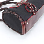 Loewe Leather Canvas Handbag Tote Black — view 4