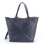 Loewe Anagram Origami Tote Shoulder Leather Hand Navy Dark Blue — view 3