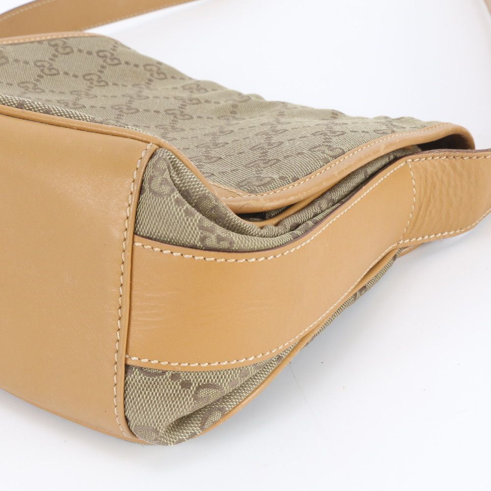 Gucci Vintage GG Canvas 001 0 Leather Shoulder Bag Crossbody Brown — view 4